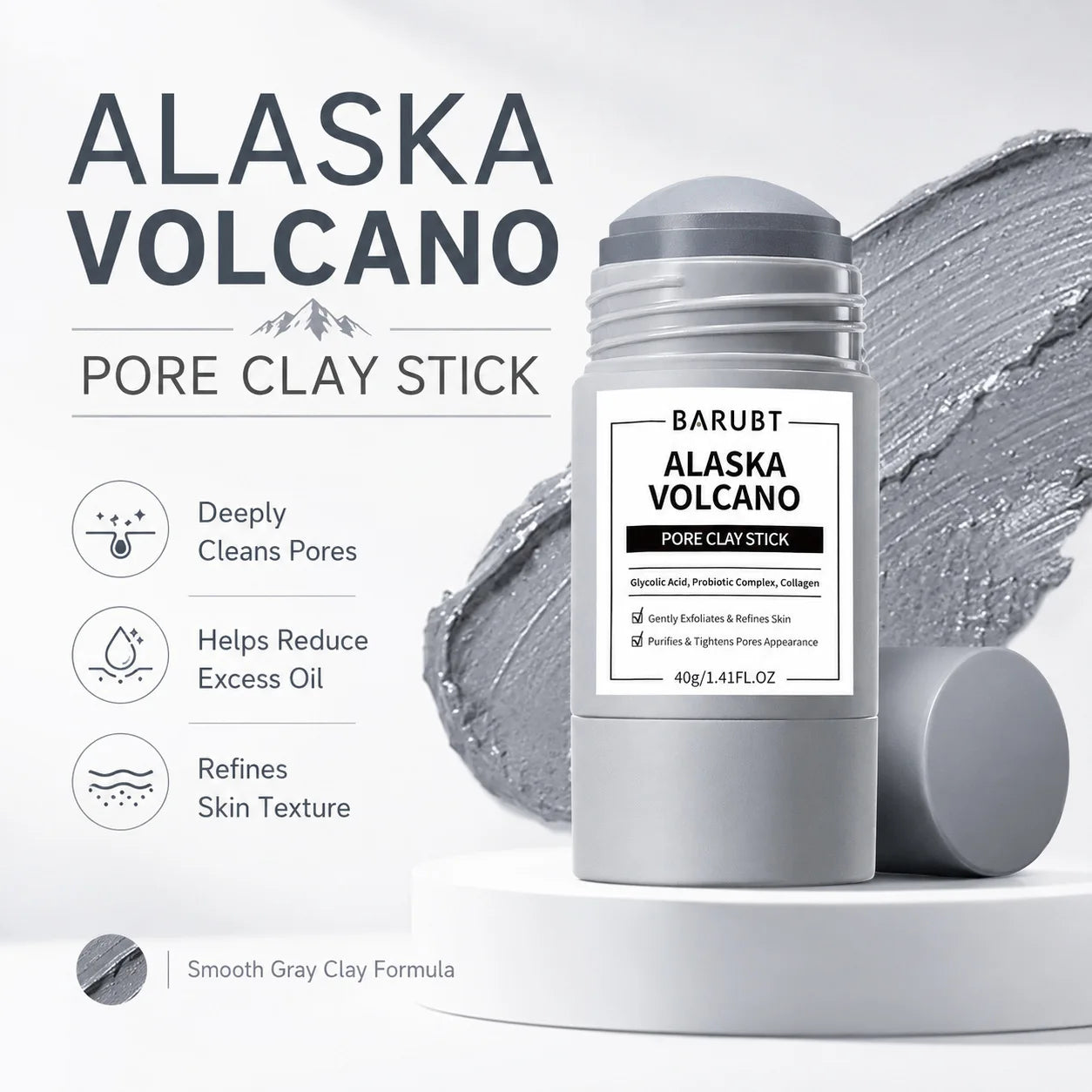 Alaska Volcano Pore Clay Stick