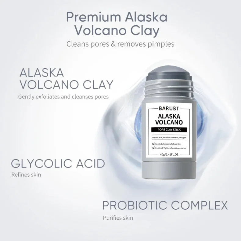 Alaska Volcano Mask Mugwort Cleansing Mask Stick Shrink Pores Acne Deep Blackhead Remover Facial Cleansing Moisturizing Mask 40g