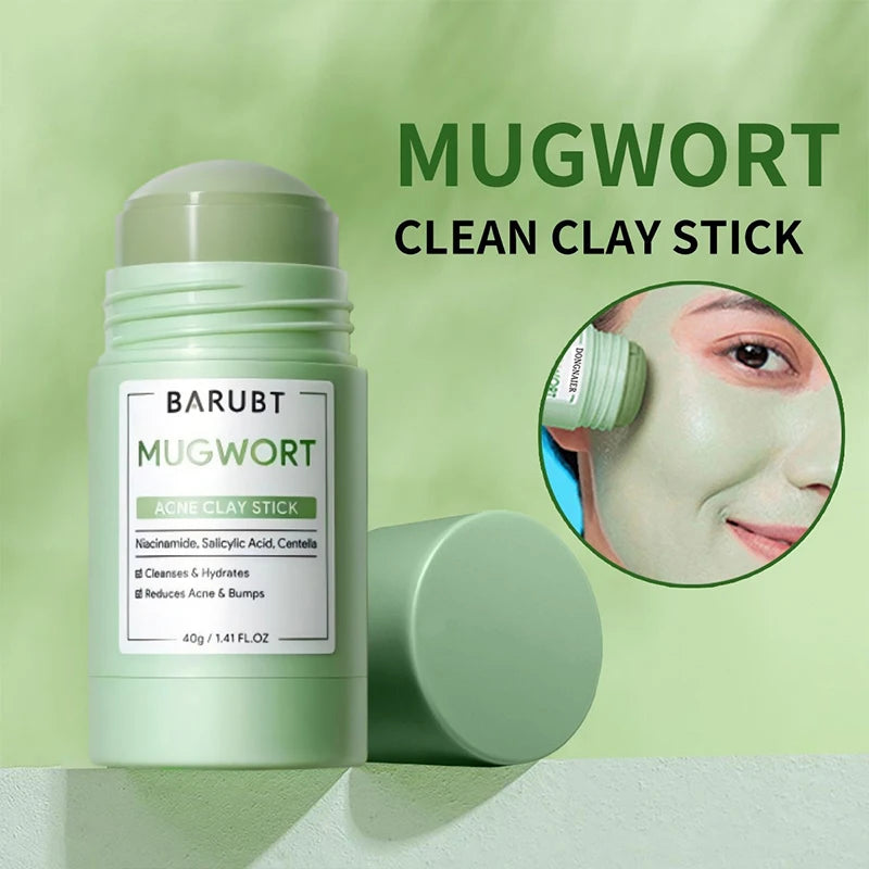 Deep Cleansing Mugwort Mud Mask Stick: Pore Cleaner,Gentle Blackhead Removal,Facial Soothing Repair,Spreadable Clay Mask