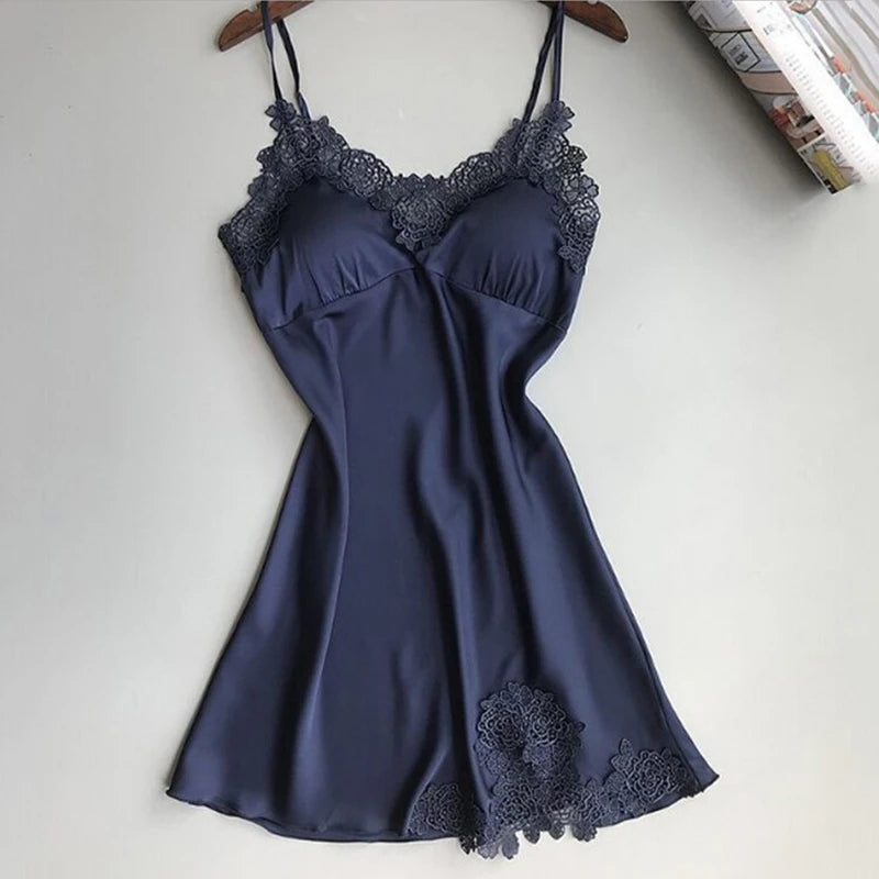 Women's Satin Silk Halter Nightdress