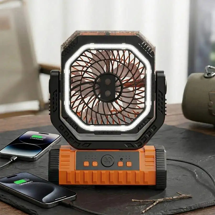 20000 MAh Battery Powered Portable Misting Camping Fan Outdoor Large Capacity Long Battery Life Cooling Household Electric Fan H