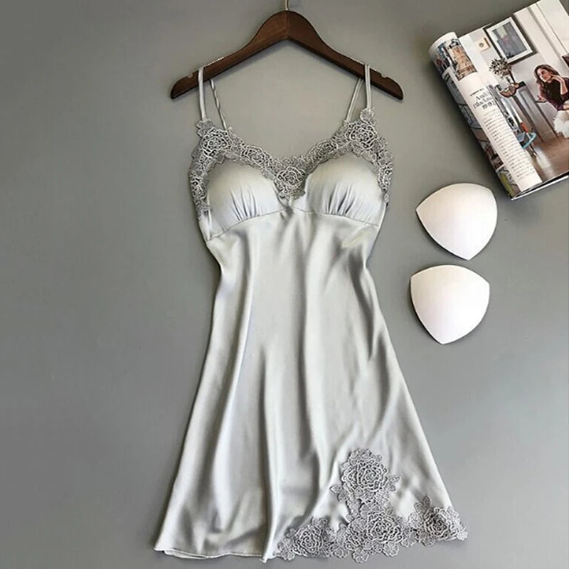 Women's Satin Silk Halter Nightdress