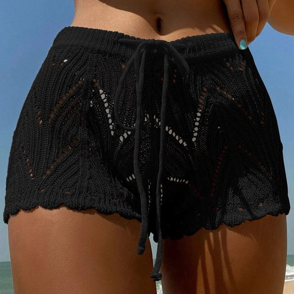 Women's Hollow Out Lace Beach Shorts