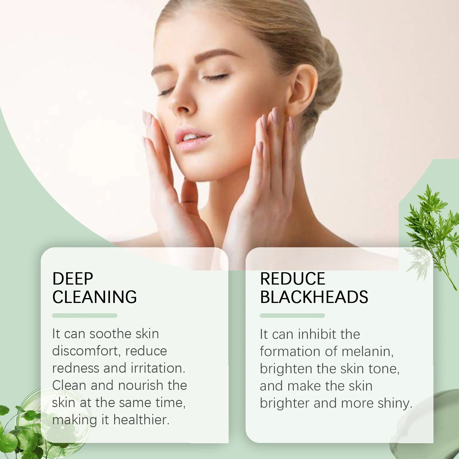EELHOE 40g Artemisia Capillaris Clay Mask Pore Purifying Oil Control Blackhead Care Moisturizing Face Mask Daily