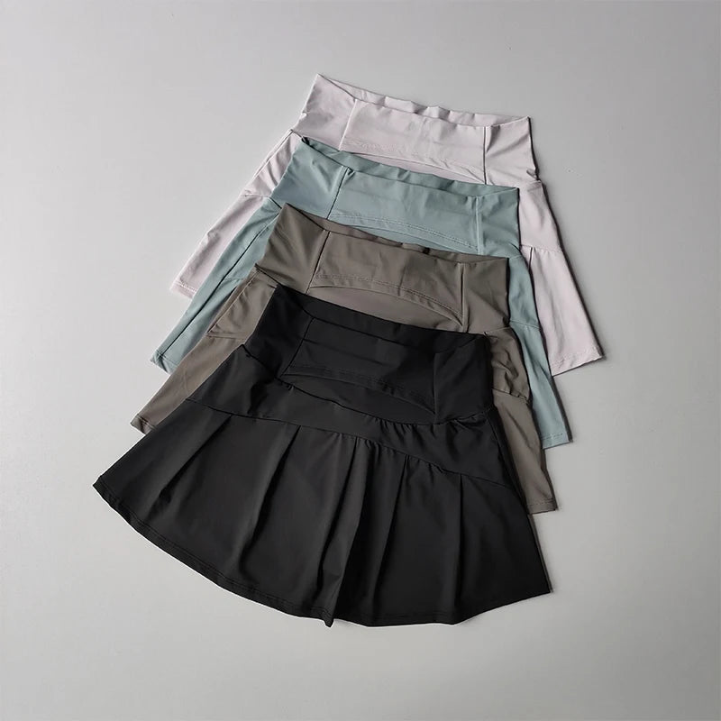 Women's High Waist Sports Short Skirt Quick Dry Fitness Yoga Running Tennis Golf Wear Summer Sport Skirts