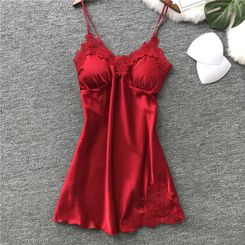 Women's Satin Silk Halter Nightdress