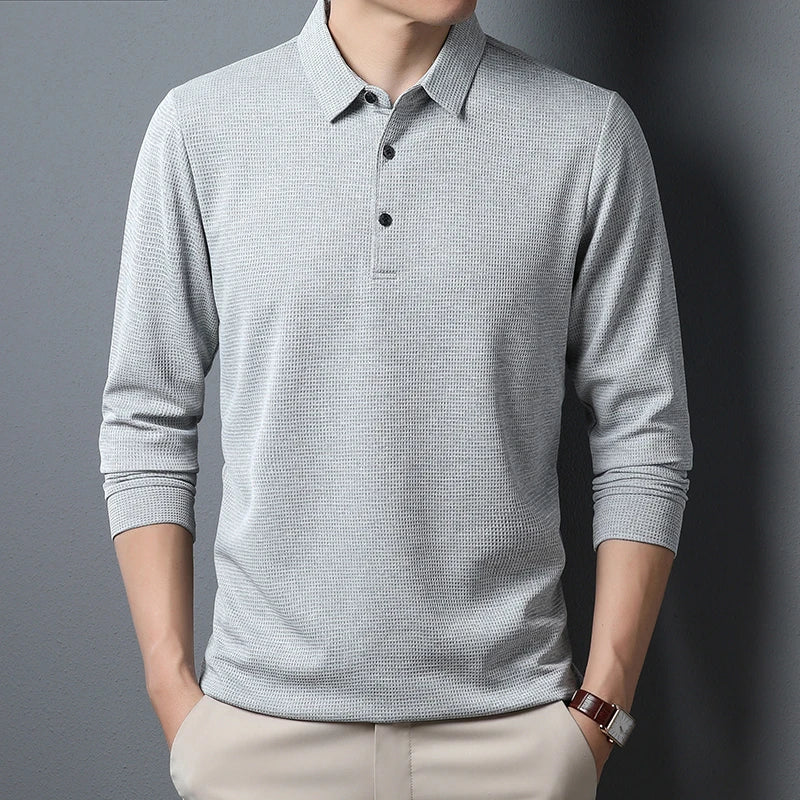 Men's Long Sleeve Business Casual Polo