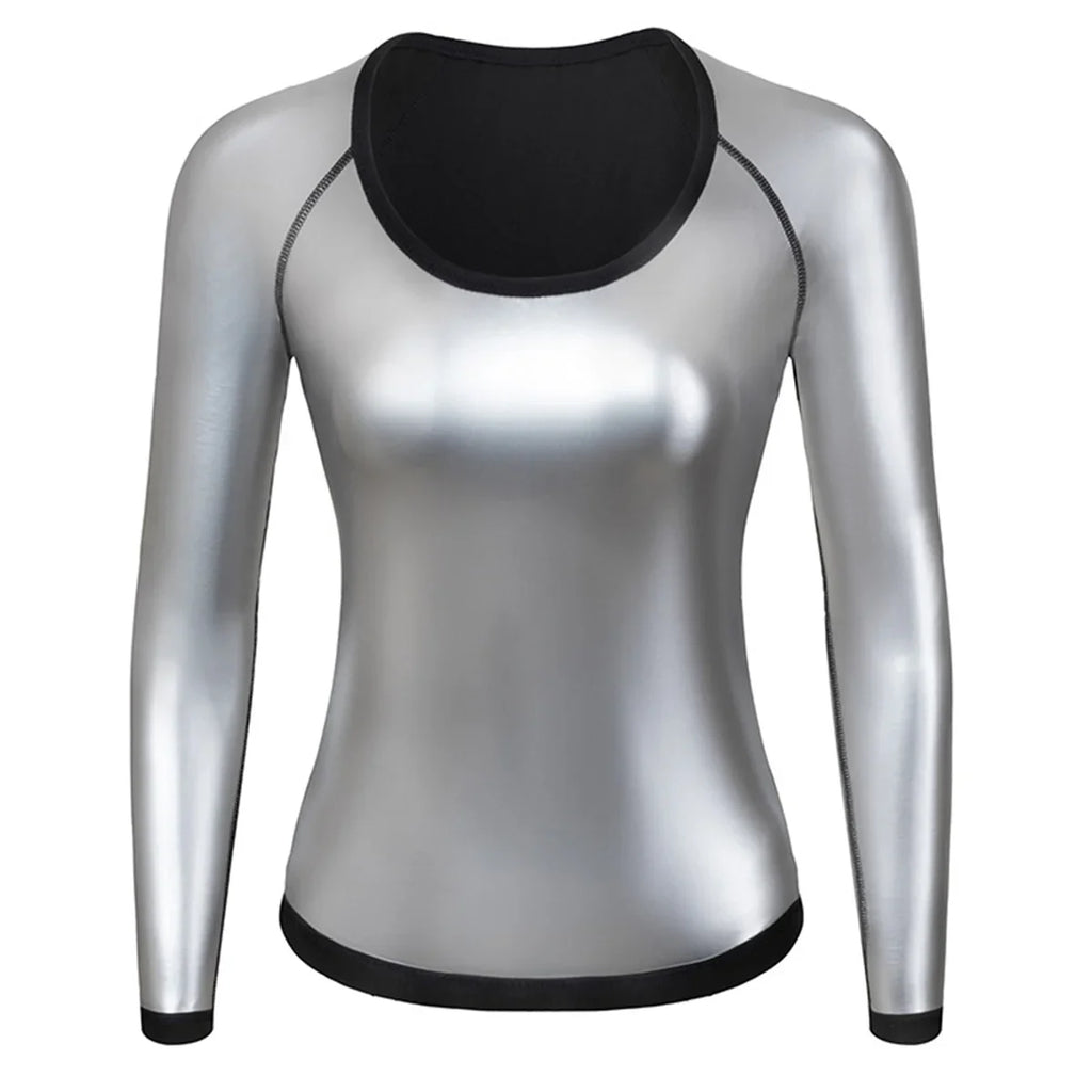 1pc Women Sauna Suit Fitness Exercise Sauna Sweat Suit Long Sleeve Sauna Top Sweat  for Women