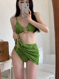 Bikini Three Piece Set Ins Style Split Swimsuit Vacation Beach Hot Elegant Fashionable High-end Women's Clothing 3 Colors