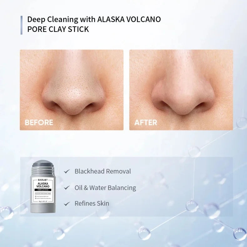 Alaska Volcano Mask Mugwort Cleansing Mask Stick Shrink Pores Acne Deep Blackhead Remover Facial Cleansing Moisturizing Mask 40g