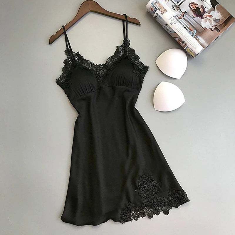 Women's Satin Silk Halter Nightdress