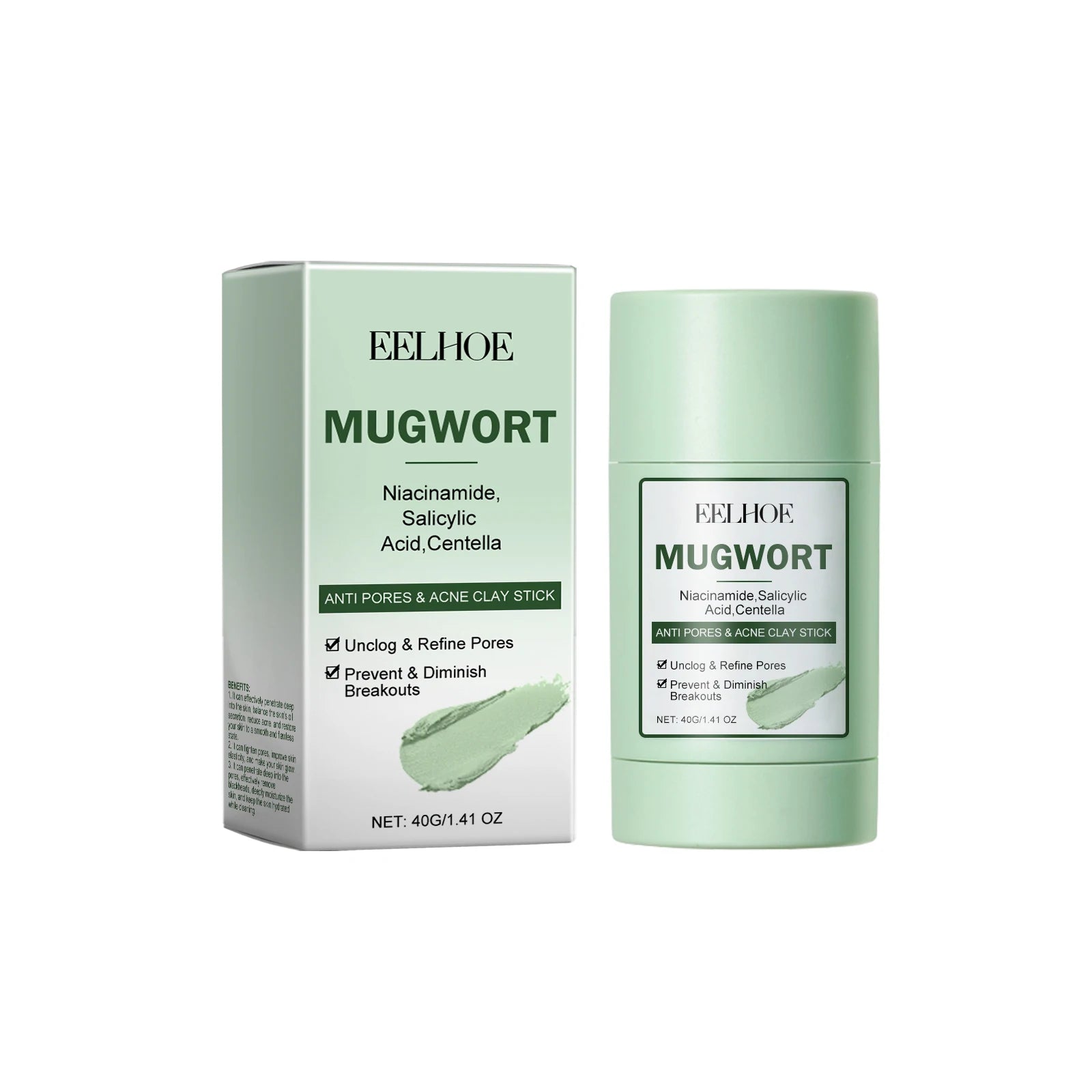 EELHOE 40g Artemisia Capillaris Clay Mask Pore Purifying Oil Control Blackhead Care Moisturizing Face Mask Daily