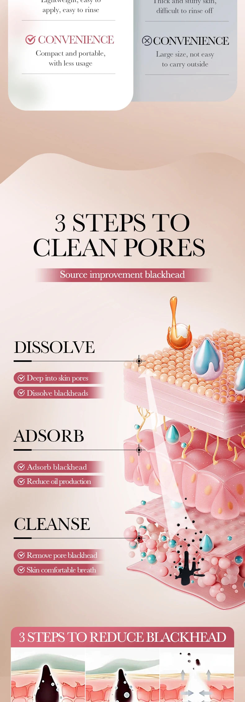 SADOER Rose Face Masks Stick Clay Mask