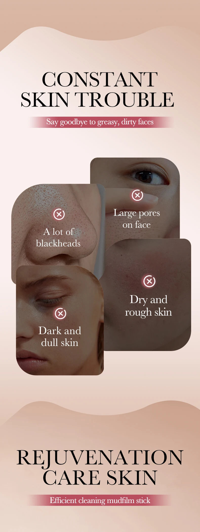 SADOER Rose Face Masks Stick Clay Mask