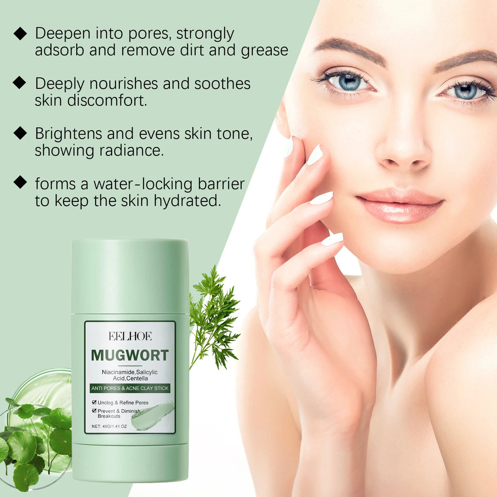 EELHOE 40g Artemisia Capillaris Clay Mask Pore Purifying Oil Control Blackhead Care Moisturizing Face Mask Daily