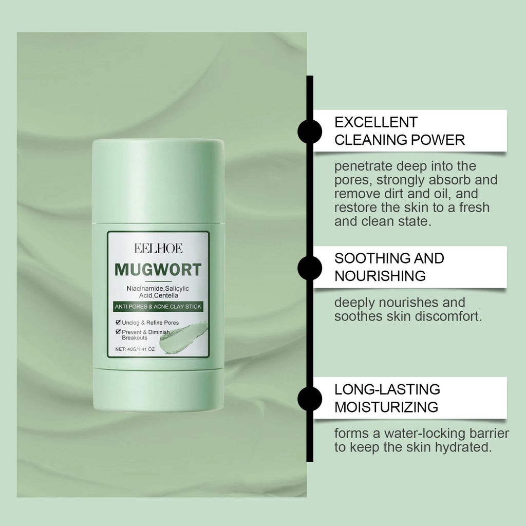 EELHOE 40g Artemisia Capillaris Clay Mask Pore Purifying Oil Control Blackhead Care Moisturizing Face Mask Daily