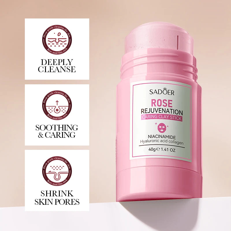SADOER Rose Face Masks Stick Clay Mask