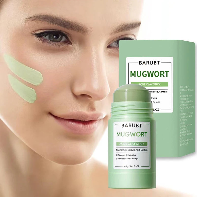 Deep Cleansing Mugwort Mud Mask Stick: Pore Cleaner,Gentle Blackhead Removal,Facial Soothing Repair,Spreadable Clay Mask
