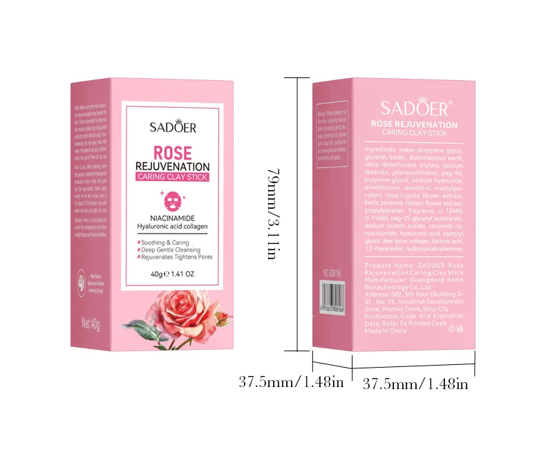 SADOER Rose Face Masks Stick Clay Mask