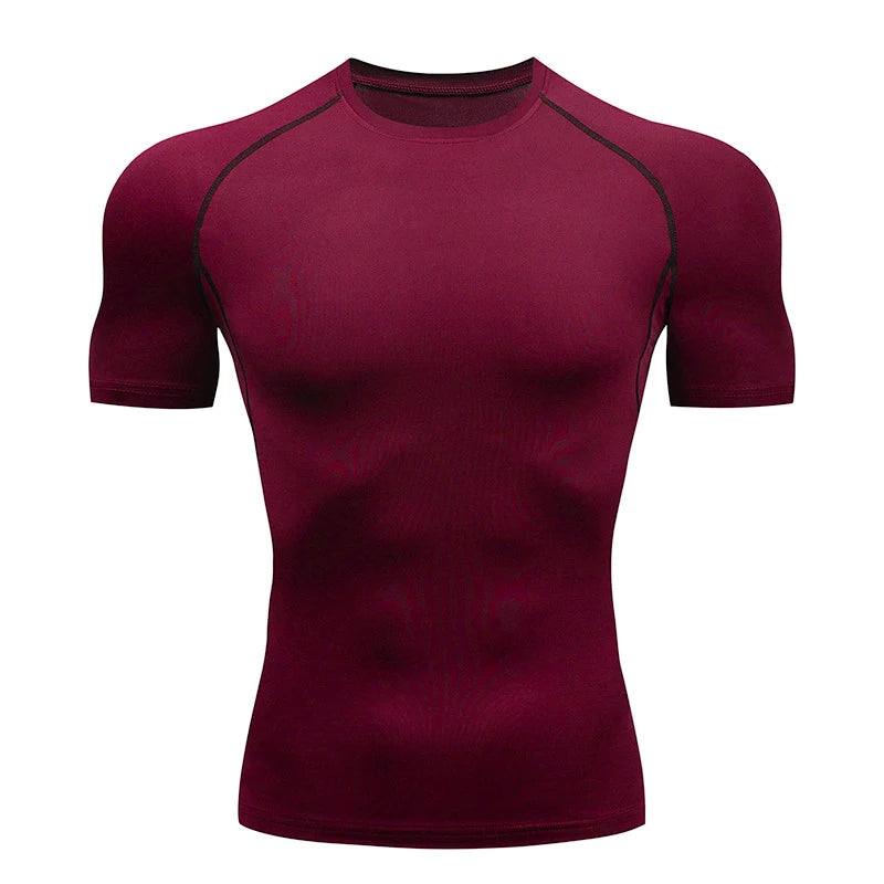 Men's Compression Shirts Summer Short Sleeves Tees T-shirt Gym Workout Fitness Running Tops Undershirts Baselayer Sportswear