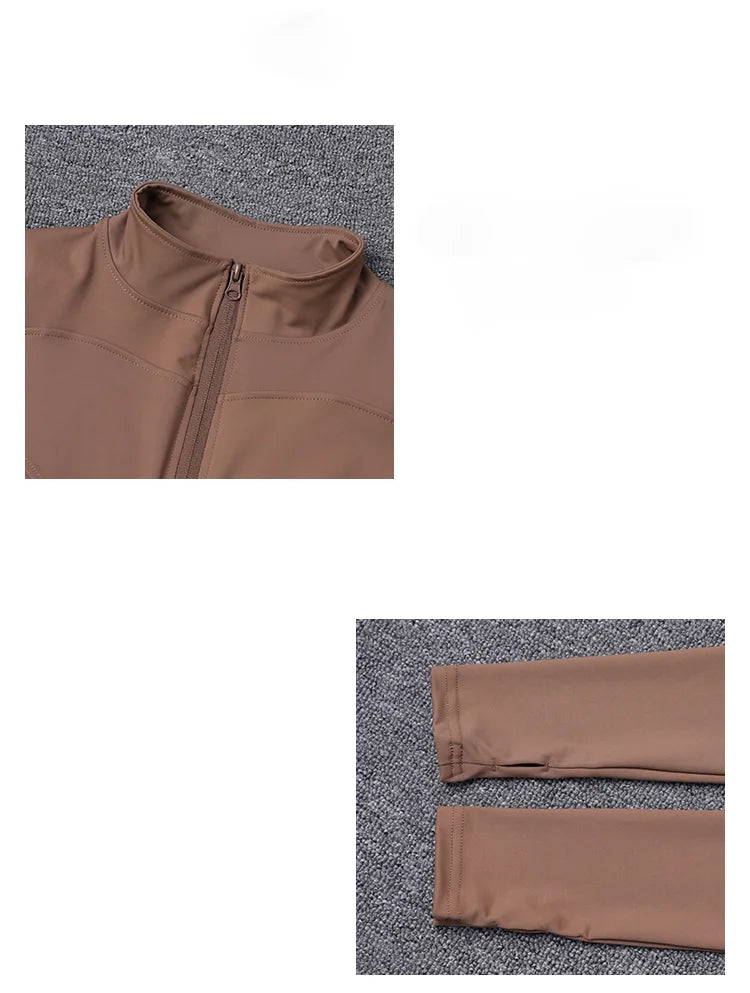 Women Sport Jacket Long Sleeve Shirt Workout Coat Gym Training Clothing Yoga Sportswear